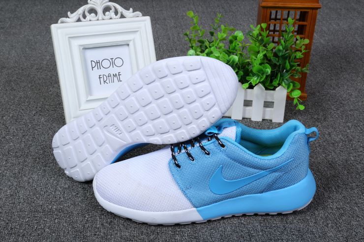 Cheap Wholesale Nike Roshe Run Shoes Women White/Blue