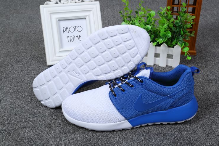 Cheap Wholesale Nike Roshe Run Shoes Women White/Dark Blue