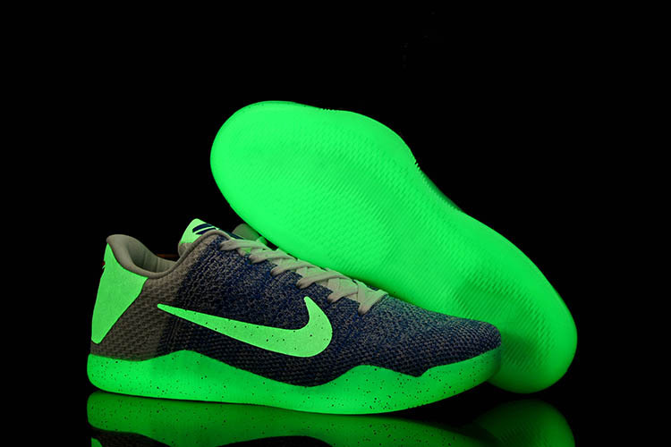 Wholesale Nike Kobe Bryant 11 Knitted Shoes Men Noctilucence