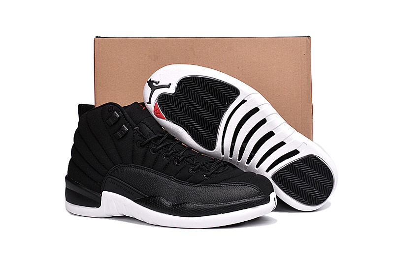 Chepaest Air Jordan 12 Shoes Retro Men Black/White
