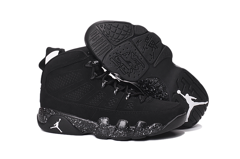 Cheap Air Jordan 9 Shoes Retro Black/White Splash