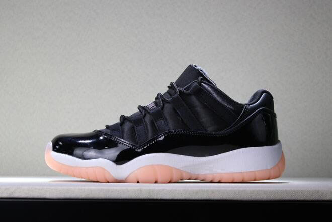 Girls Air Jordan 11 Low GS Bleached Coral Black/Bleached Coral-White 580521-013