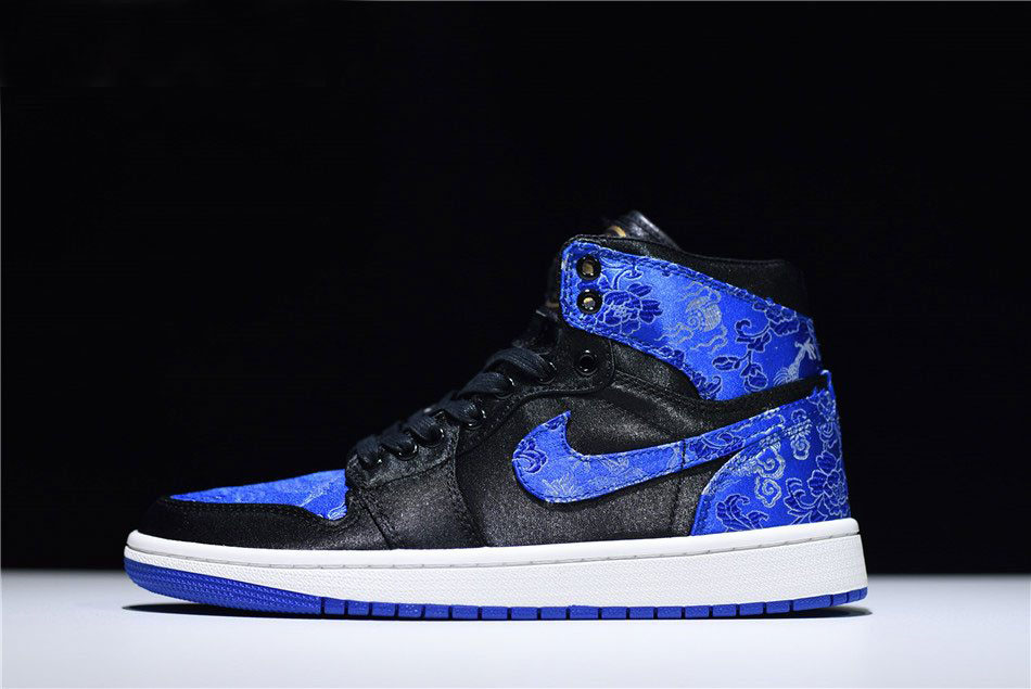 HZP Custom Air Jordan 1 High Dragon Black-Royal Blue-White AQ0818-698