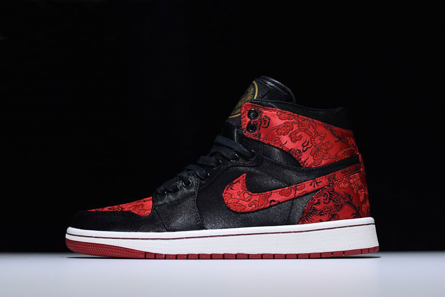 HZP Custom Air Jordan 1 High Dragon Black/University Red-White AQ0818-696