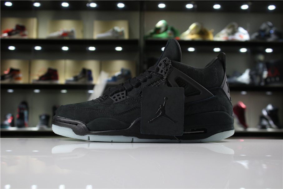 KAWS x Air Jordan 4 Retro Black/Black-Clear Glow 930155-001 Men's Shoes