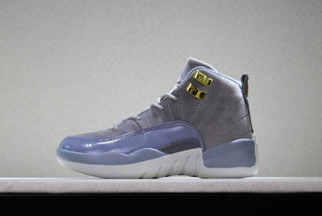 Kid's Air Jordan 12 Dark Grey