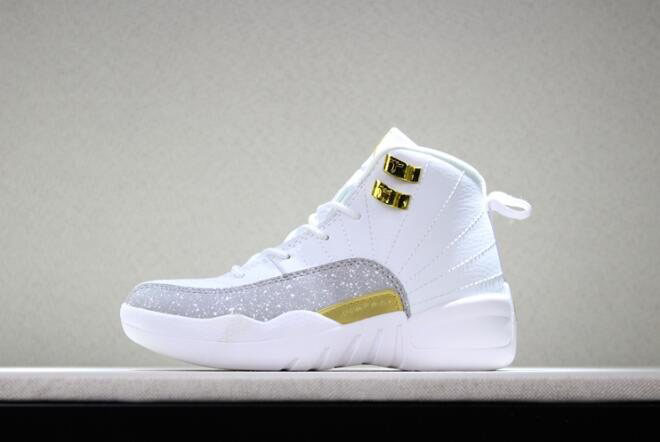Kid's Air Jordan 12 OVO White White/Metallic Gold