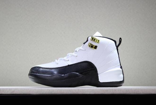 Kid's Air Jordan 12 Taxi White/Black-Taxi
