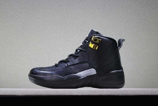 Kid's Air Jordan 12 The Master Black/Rattan-White-Metallic Gold