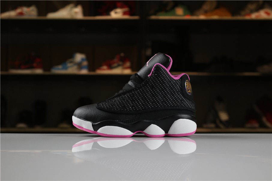 Kid's Air Jordan 13 Retro Black Pink For Sale