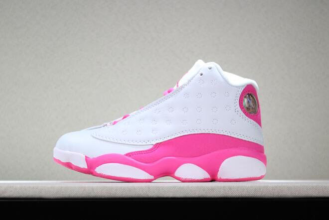 Kid's Air Jordan 13 Vivid Pink Pink White Shoes Free Shipping