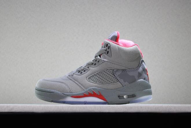 Kid's Air Jordan 5 Retro Camo Dark Stucco/University Red