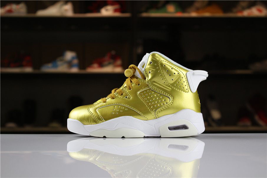 Kid's Air Jordan 6 Retro Pinnacle Metallic Gold For Sale