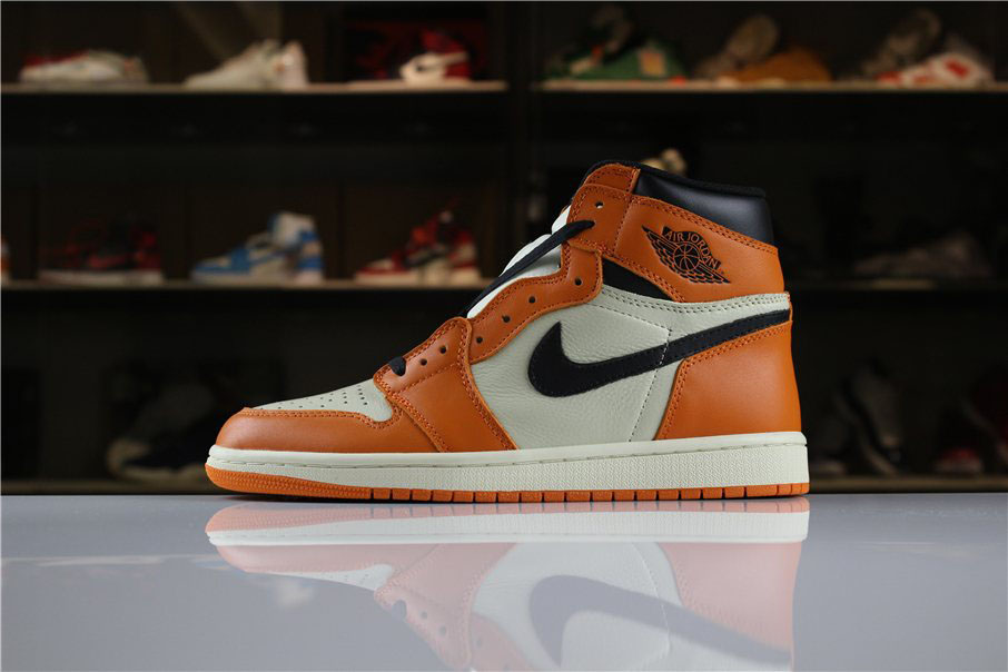 New Air Jordan 1 Retro High OG Shattered Backboard Away Sail/Starfish-Black 555088-113