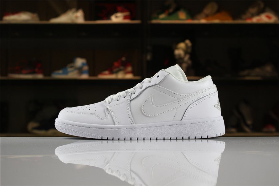 Men's and Women's Air Jordan 1 Low Triple White 553558-170