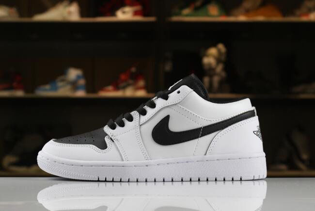 Men's and Women's Air Jordan 1 Low White Black 553560-103 For Sale