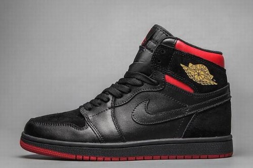 New Air Jordan 1(1) Triple Black Red-122 Basketball Shoes Online
