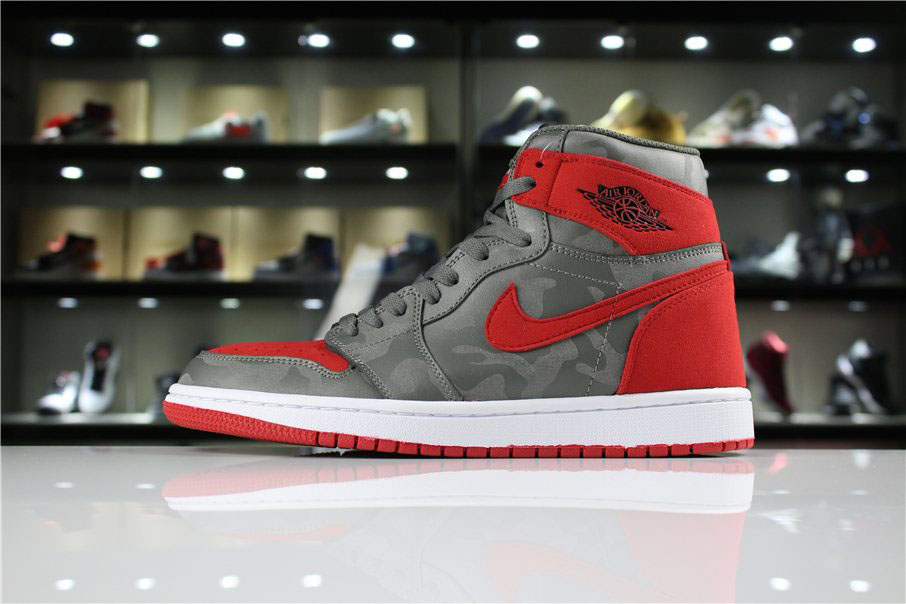 Air Jordan 1 High Premium Camo River Rock/Black Men's Size AA3993-032