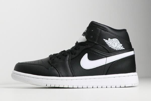 New Air Jordan 1 Mid Black/White-White 554724-038 For Sale