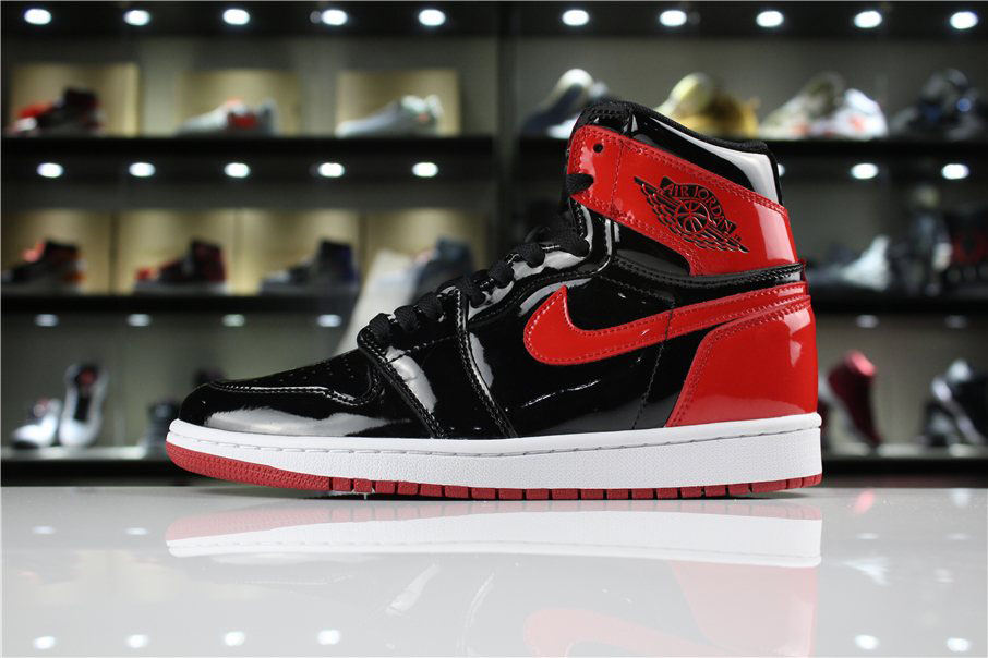 2020 Air Jordan 1 High OG NRG Patent Leather Banned Black/White-University Red 861428-061