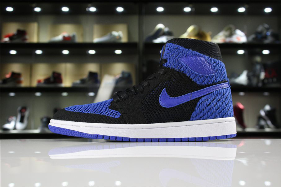 Air Jordan 1 Retro High Flyknit Royal Black/Game Royal-White 919704-006
