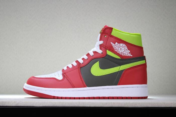 Men's and Women's Air Jordan 1 Retro High OG White/Red/Dark Green 555088-024