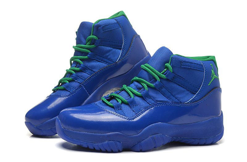 New Air Jordan 11 GS Blue Green Basketball Shoes