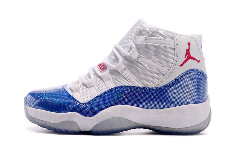 New Air Jordan 11 GS White Blue Pink Basketball Shoes