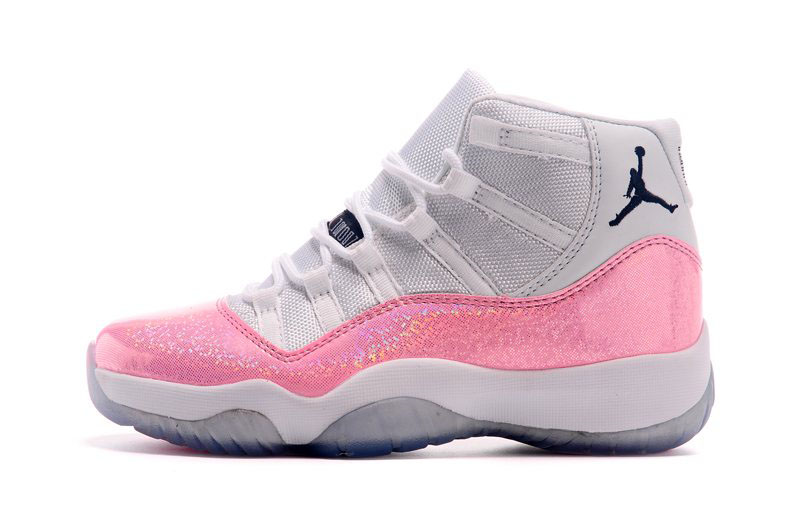 New Air Jordan 11 GS White Pink Black Basketball Shoes
