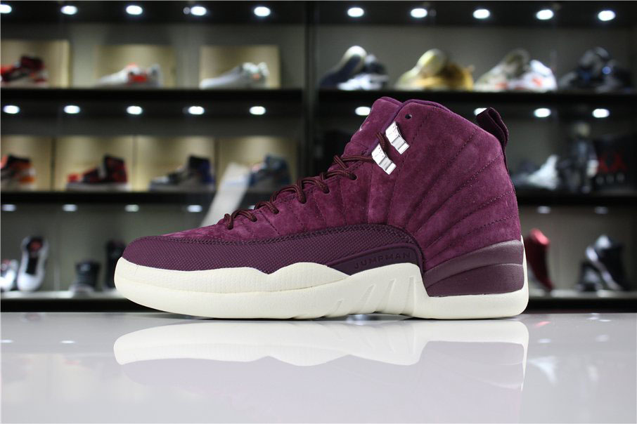 Air Jordan 12 Bordeaux Bordeaux/Metallic Silver-Sail 130690-617 Mens and Womens For Sale
