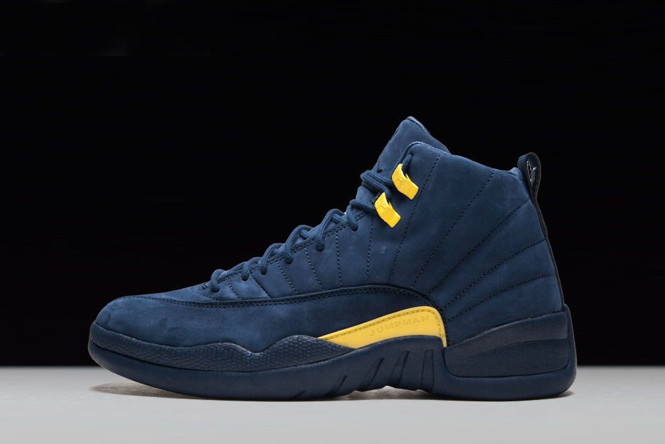 PSNY x Air Jordan 12 Michigan PE College Navy/Amarillo BQ3180-407
