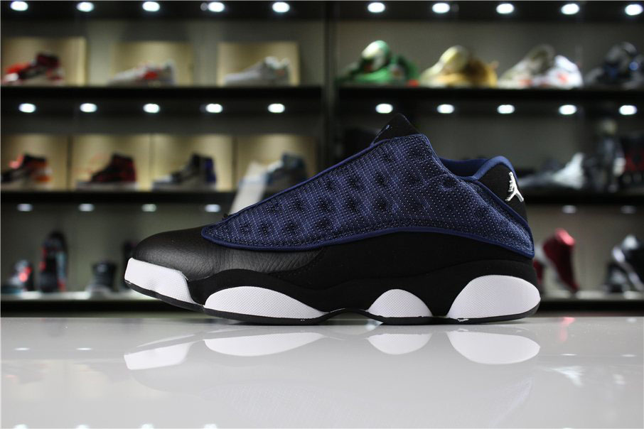 New Air Jordan 13 Low Navy Brave Blue/Metallic Silver-Black Men's Size