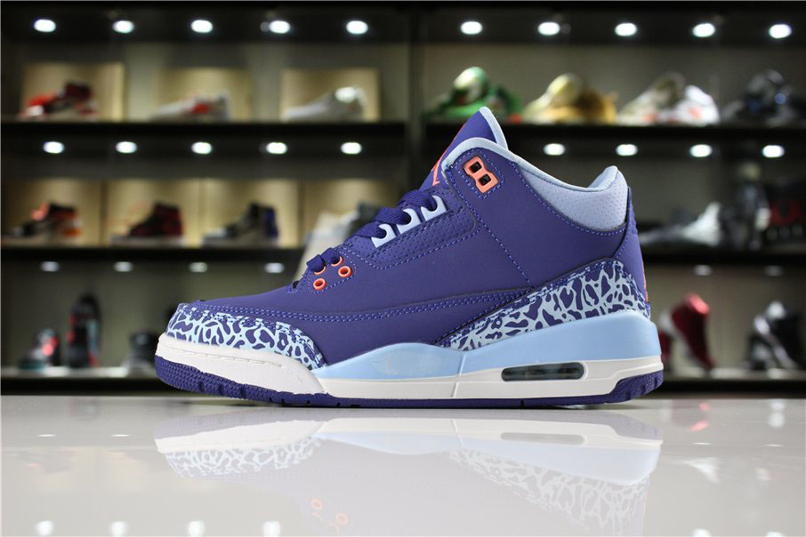 Women's Air Jordan 3 GS Purple Dust Dark Purple Dust/Atomic Pink-Blue Cap 441140-506