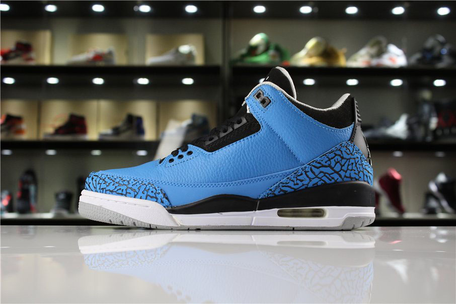 New Air Jordan 3 Retro Powder Blue Dark Powder Blue/Black-Wolf Grey-White 136064-406