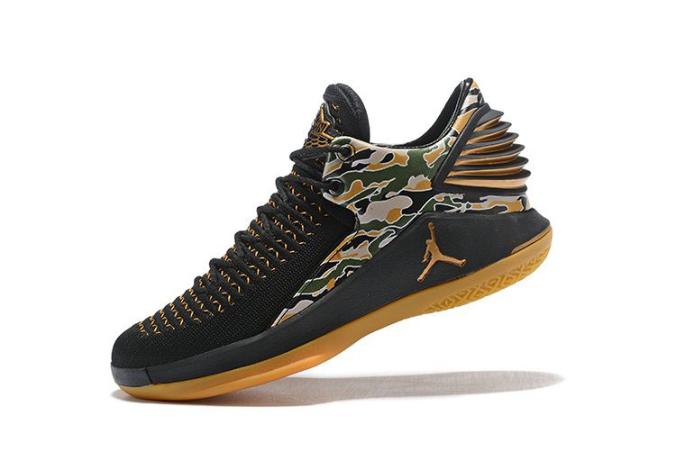 New Air Jordan 32 XXXII Low Camo Black/Metallic Gold-White AH3347-021