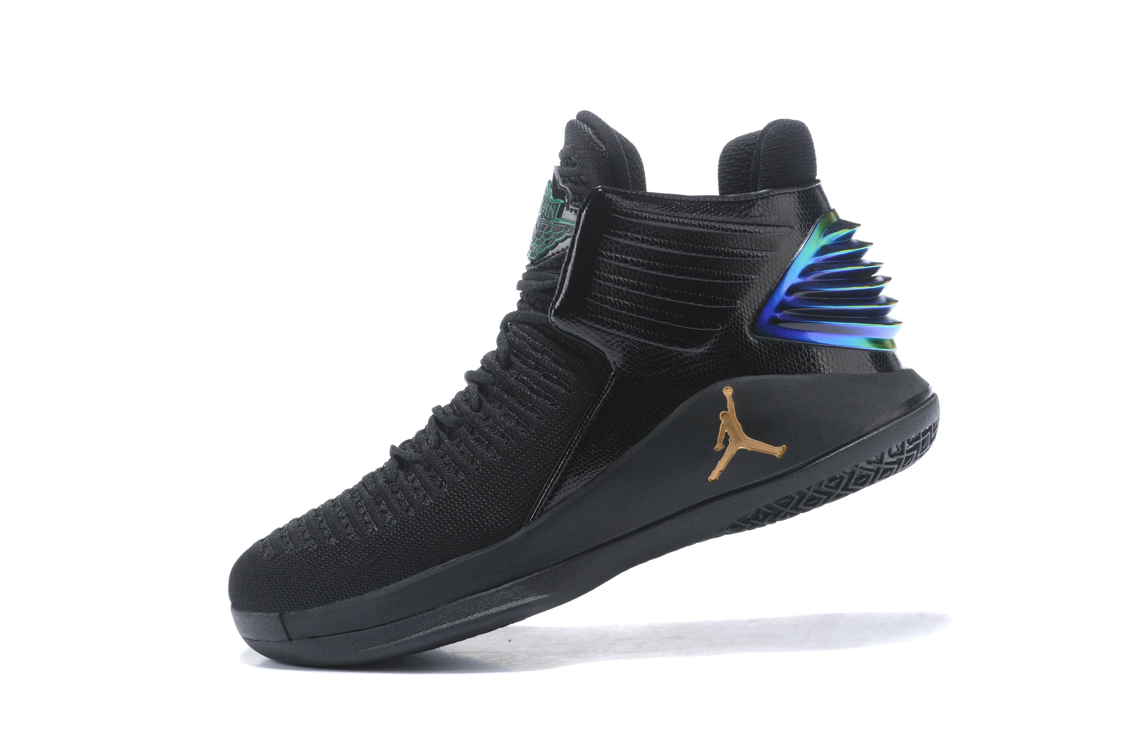 New Air Jordan 32 PK80 PE Black/Metallic Gold Men's Basketball Shoes
