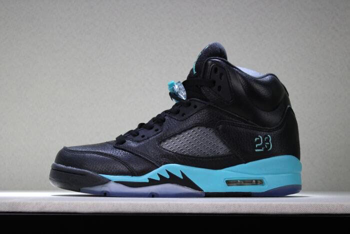 New Air Jordan 5 Black Green Men's Basketball Shoes