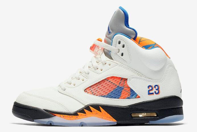 New Air Jordan 5 International Flight Sail/Orange Peel-Black-Hyper Royal 136027-148