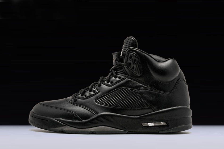 New Air Jordan 5 Premium Flight Jacket Black/Black/Black 881432-010