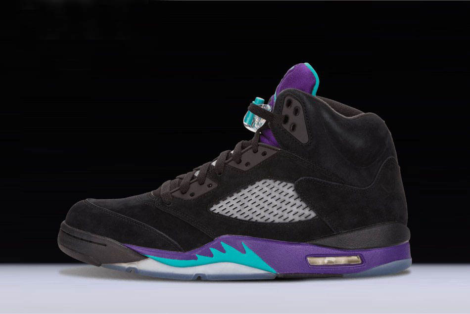 New Air Jordan 5 Retro Black Grape Black/New Emerald-Grape Ice 136027-007