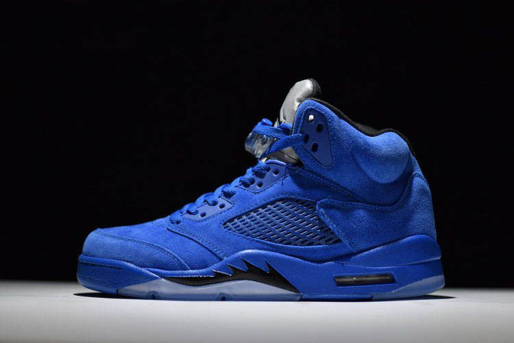 New Air Jordan 5 Retro Blue Suede Game Royal/Black 440888-401