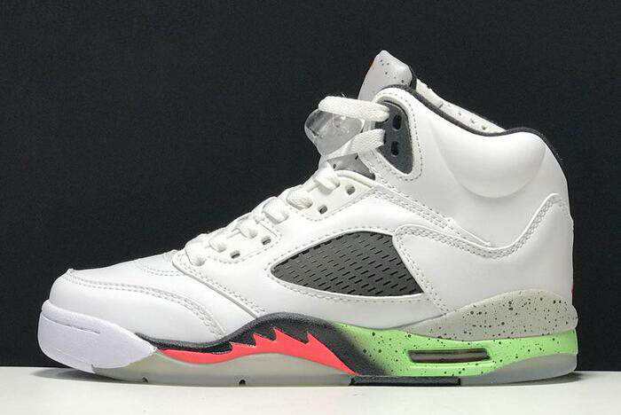 Air Jordan 5 Retro Poison Green White/Infrared 23-Light Poison Green-Black 136027-115