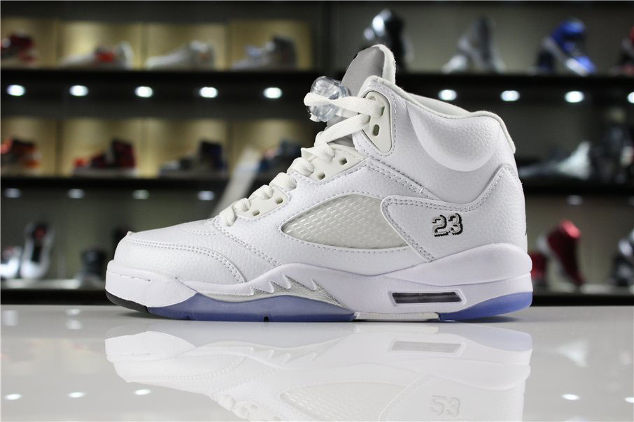 Air Jordan 5 Retro Metallic Silver 136027-130 Mens and WMNS Shoes