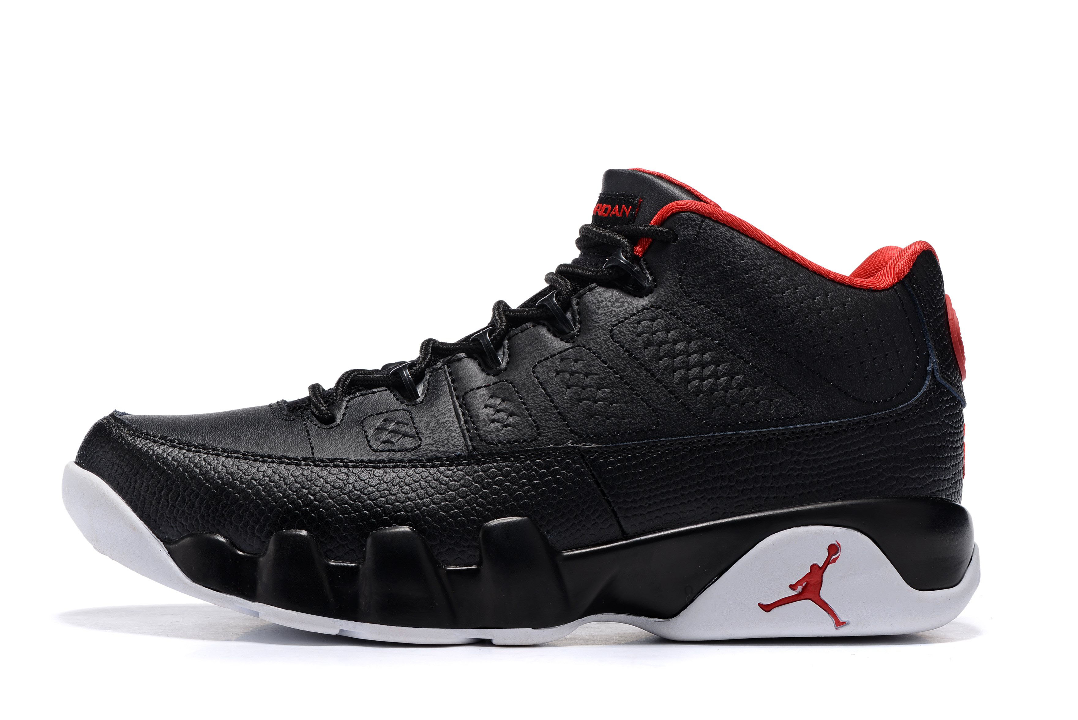 Air Jordan 9 Retro Low Bred Black/Gym Red-White Men's Size 832822-001