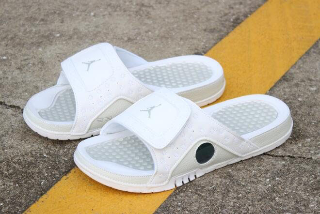 New Air Jordan Hydro 13 Retro Sandals White/Metallic Silver 684915-100