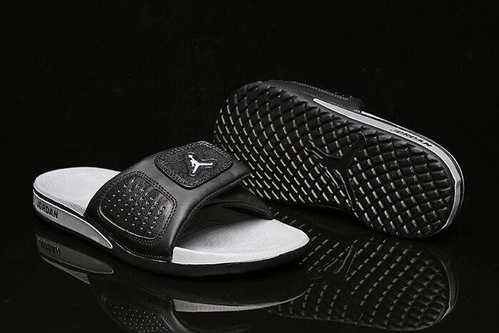 New Air Jordan Hydro 3 III Retro Black/Silver Sandals 854556-001 Free Shipping