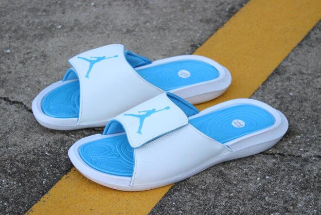 New Air Jordan Hydro 6 BG White/Sky Blue Men's and Women's Size Sandals 881473-107