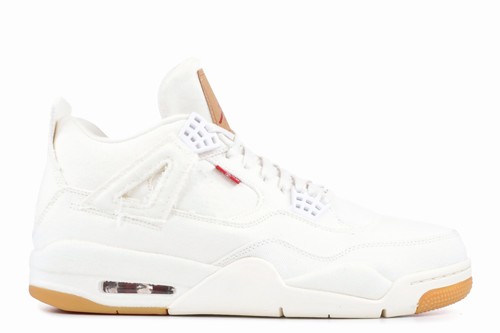 New Air Jordan IV(4) LEVIS NRG WHITE Basketball Shoes Online