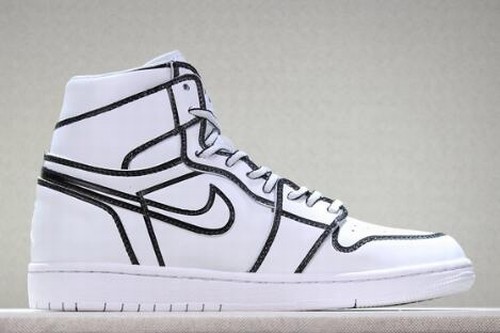 New Retro Air Jordan 1(1) White Black-118 Basketball Shoes Online