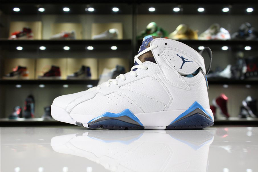 New Air Jordan 7 Retro French Blue White/French Blue-University Blue-Flint Grey 304775-107